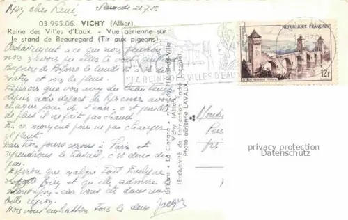 AK / Ansichtskarte VICHY 03 Allier Vue aerienne sur le stand de Beauregard