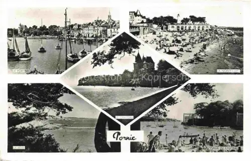 AK / Ansichtskarte PORNIC 44 Loire-Atlantique Le Port La Noeveillard Le Chateau Plage du Chateau La Jetee