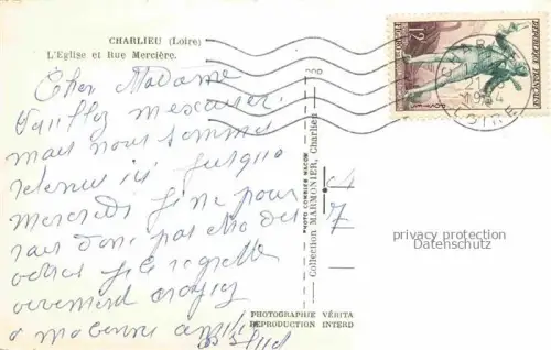 AK / Ansichtskarte Charlieu ROANNE 42 Loire Eglise et Rue Merciere