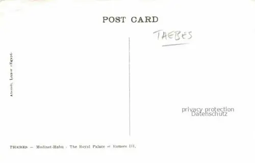 AK / Ansichtskarte Thebes  Theben Egypt The Royal Palace of Ramses III