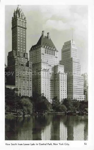 AK / Ansichtskarte NEW YORK City USA View South from Lower Lake in Central Park