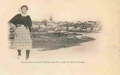 AK / Ansichtskarte Saint-Gilles-sur-Vie Vendee Panorama Costumes