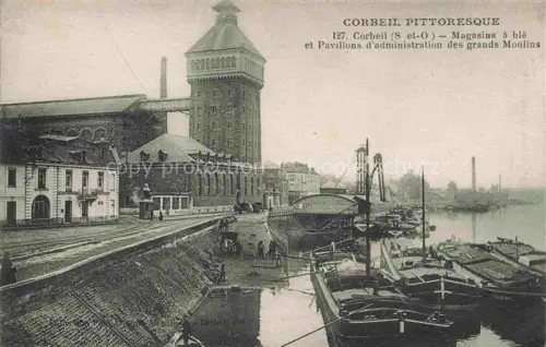 AK / Ansichtskarte CORBEIL -Essonnes 91 Essone Magasins à blé et Pavillon d'administration des grands moulins