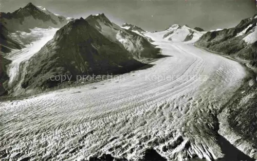 AK / Ansichtskarte Eggishorn 2927m Aletschgletscher VS Grosser Aletschgletscher Maerjelensee Panorama Bergwelt