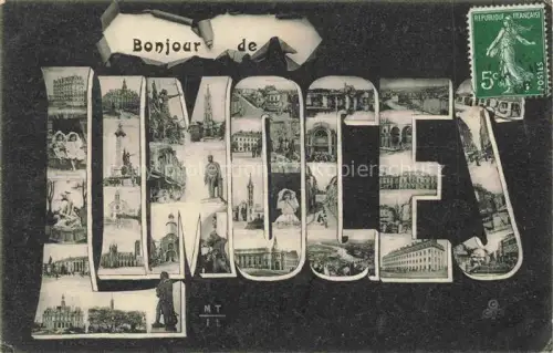 AK / Ansichtskarte LIMOGES 87 Haute-Vienne Un bonjour de la ville Schriftzug