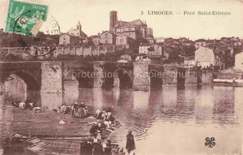 AK / Ansichtskarte LIMOGES 87 Haute-Vienne Pont Saint-Etienne et l'église
