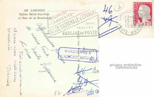 AK / Ansichtskarte LIMOGES 87 Haute-Vienne Eglise Saint-Aurélien Rue de la Boucherie