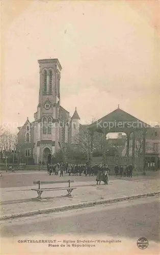 AK / Ansichtskarte Chatellerault 86 Vienne Eglise St. Jean-l'Evangéliste Place de la République