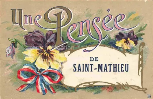 AK / Ansichtskarte Saint-Mathieu Rochechouart 87 Haute-Vienne Une pensée de la ville Kuenstlerkarte