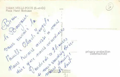 AK / Ansichtskarte Paray-Vieille-Poste Palaiseau 91 Essonne Place Henri Barbusse
