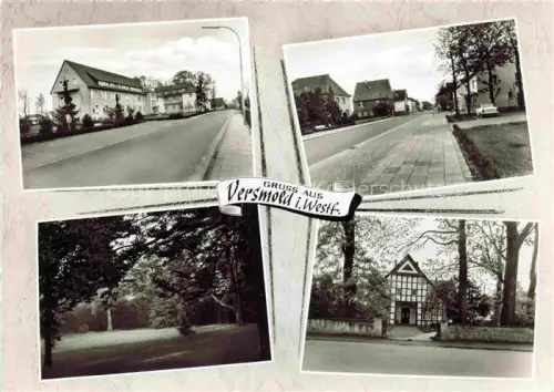 AK / Ansichtskarte Versmold Guetersloh NRW Teilansichten Hauptstrasse Fachwerkhaus