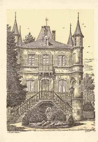 AK / Ansichtskarte Riedisheim Mulhouse 68 Haut-Rhin La Maison de Retraite Dessin Kuenstlerkarte