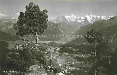 AK / Ansichtskarte Beatenberg Thunersee BE Blick von der Birrenfluh mit Waldegg und Eiger Moench Jungfrau