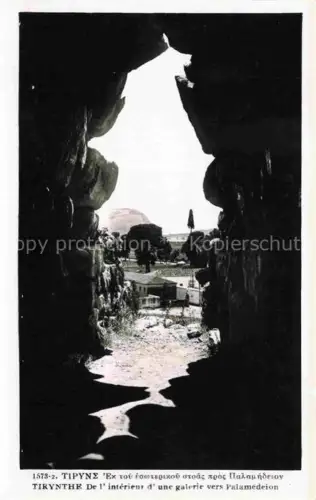 AK / Ansichtskarte Tirynthe Tiryns Peloppones Greece l'interieur d'une galerie vers Palamedeion