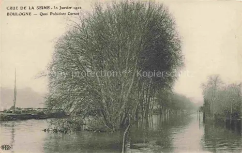 AK / Ansichtskarte BOULOGNE-BILLANCOURT BOULOGNE-SUR-SEINE 92 Crue de la Seine Quai President Carnot