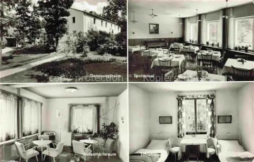 AK / Ansichtskarte Gunzenhausen Altmuehlsee Bayern Muetter Genesungsheim der AWO Lindenhof Speisesaal Aufenthaltsraum Schlafraum