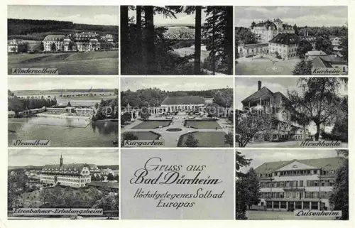 AK / Ansichtskarte Bad Duerrheim BW Kindersolbad Strandbad Eisenbahner Erholungsheim Kurgarten Kurheim Hirschhalde Luisenheim