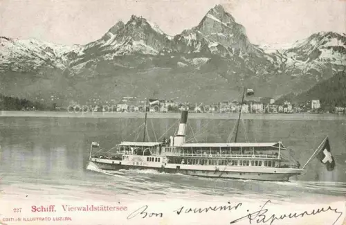 AK / Ansichtskarte Dampfer Seitenrad Schiff Vierwaldstaettersee Schweiz 