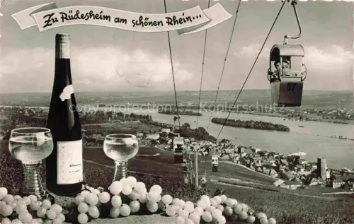 AK / Ansichtskarte Seilbahn Cable-Car Telepherique Ruedesheim am Rhein Wein 