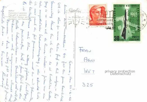 AK / Ansichtskarte Nervi GENOVA Genua Liguria IT Bootshafen Panorama