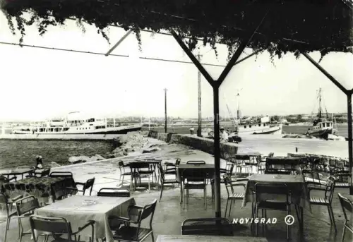 AK / Ansichtskarte Novigrad Croatia Restaurant Faehre