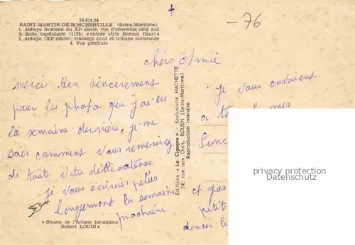 AK / Ansichtskarte Saint-Martin-de-Boscherville Abbaye Romane Salle capitulaire Abbaye interieure Vue generale