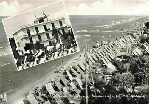 AK / Ansichtskarte Bellaria Rimini IT Albergo Montanari e la spiaggia