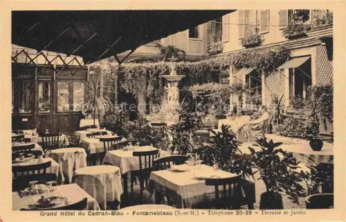 AK / Ansichtskarte FONTAINEBLEAU 77 Seine et Marne Grand Hôtel du Cadran-Bleu terrasse et jardin