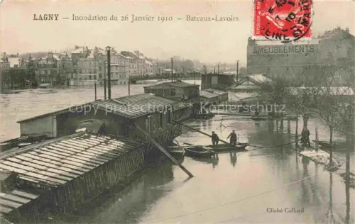 AK / Ansichtskarte Lagny -sur-Marne TORCY 77 Seine-et-Marne Inondation du 26 Janvier 1910 Bateaux-Lavoirs
