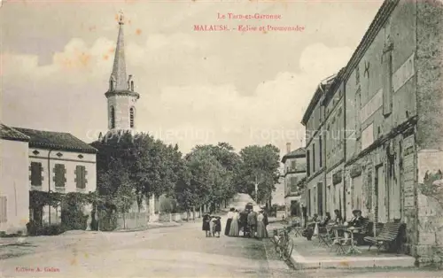 AK / Ansichtskarte Malause Castelsarrasin 82 Tarn-et-Garonne Eglise et Promenade