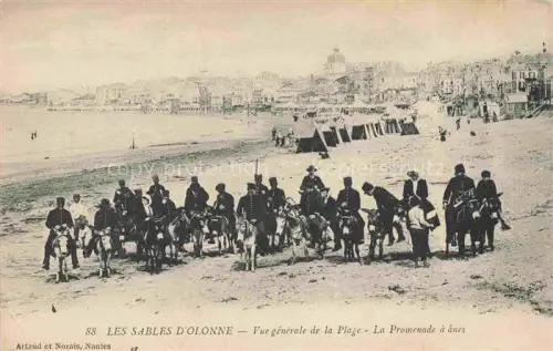 AK / Ansichtskarte Les Sables-d Olonne 85 Vue générale de la plage Promenade à ânes