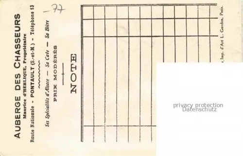 AK / Ansichtskarte Pontault-Combault Torcy 77 Seine-et-Marne Auberge des Chasseurs Note