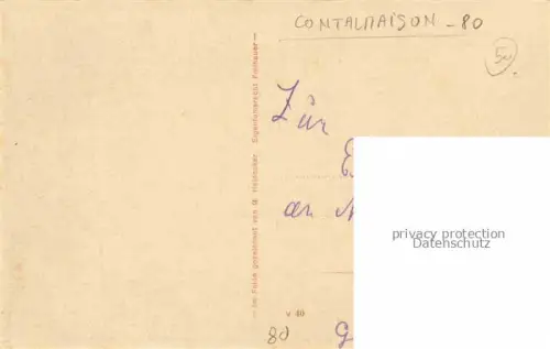 AK / Ansichtskarte Contalmaison PERONNE 80 Somme Teilansicht zerstoerte Haeuse Heidecker Kuenstlerkarte