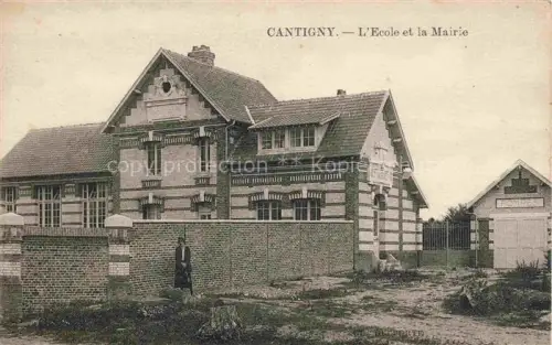 AK / Ansichtskarte Cantigny Montdidier 80 Somme L'école et la Mairie