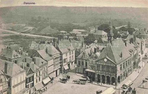 AK / Ansichtskarte PERONNE  80 Somme Centre ville vue aérienne