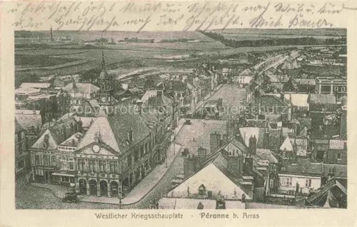 AK / Ansichtskarte PERONNE  80 Somme Blick ueber die Stadt Westlicher Kriegsschauplatz