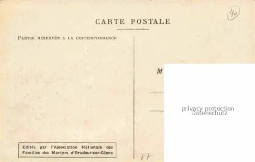 AK / Ansichtskarte Oradour-sur-Glane Rochechouart 87 Haute-Vienne Vue générale Association Nationale des Familles des Martyrs d'Oradour-sur-Glane