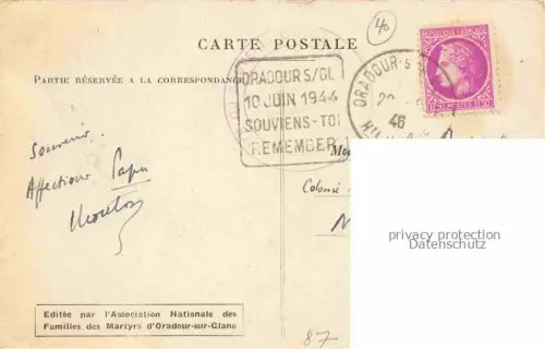 AK / Ansichtskarte Oradour-sur-Glane Rochechouart 87 Haute-Vienne Rue principale les Martyrs d'Oradour sur Glane Massaker 2. Weltkrieg