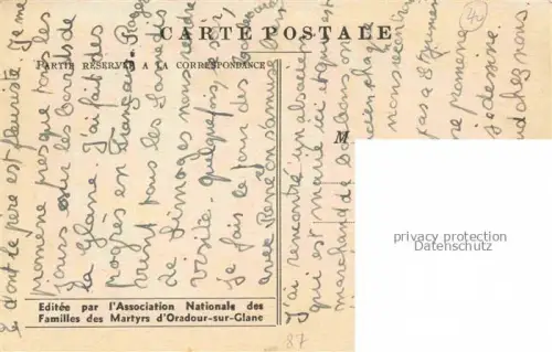 AK / Ansichtskarte Oradour-sur-Glane Rochechouart 87 Haute-Vienne les Martyrs d'Oradour sur Glane Massaker 2. Weltkrieg