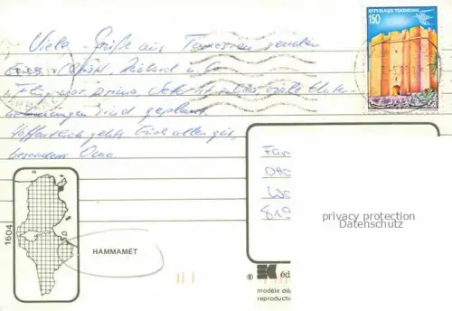 AK / Ansichtskarte Hammamet Tunesie Strand Festung Fischerboote