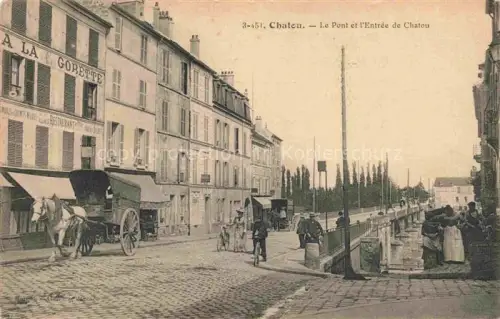 AK / Ansichtskarte Chatou Saint-Germain-en-Laye 78 Yvelines Le pont et l'entrée de la ville