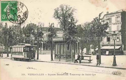 AK / Ansichtskarte VERSAILLES 78 Square Barascude Tramway de Saint-Cyr