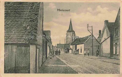 AK / Ansichtskarte Mericourt-en-Vimeu AMIENS 80 Somme Rue Principale Eglise Kuenstlerkarte Feldpost