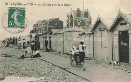 AK / Ansichtskarte CAYEUX -SUR-MER Abbeville 80 Somme Les cabines près de la digue