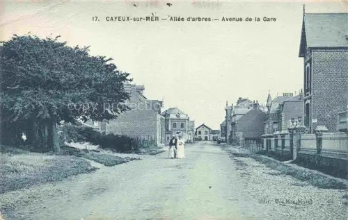 AK / Ansichtskarte CAYEUX -SUR-MER Abbeville 80 Somme Allée d'arbres Avenue de la Gare