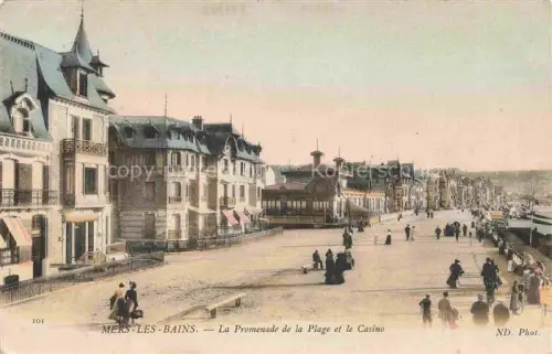 AK / Ansichtskarte MERS-LES-BAINS MERS-SUR-MER Abbeville 80 Somme La promenade de la plage et le casino