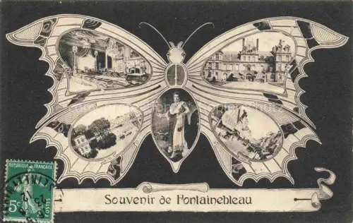 AK / Ansichtskarte FONTAINEBLEAU 77 Seine et Marne Souvenir de la ville Schmetterling
