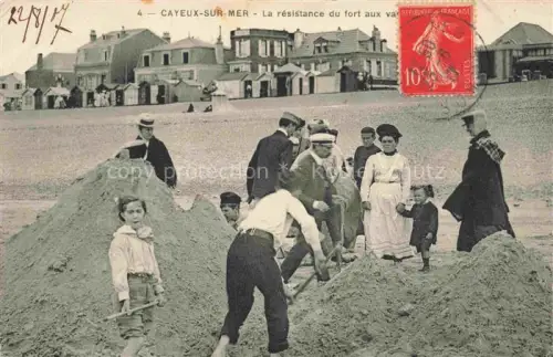 AK / Ansichtskarte CAYEUX -SUR-MER Abbeville 80 Somme La résistance du fort aux vagues