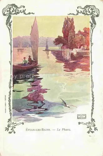 AK / Ansichtskarte Evian-les-Bains Thonon-les-Bains 74 Haute-Savoie Le Phare Dessin Kuenstlerkarte