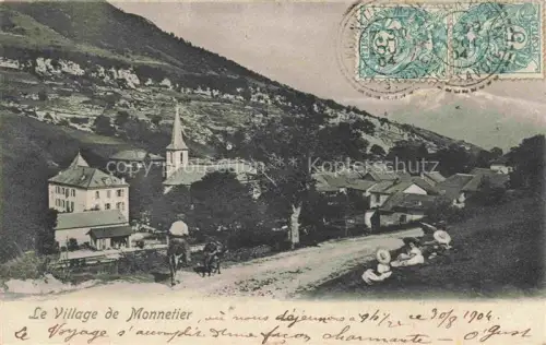 AK / Ansichtskarte Monnetier-Mornex 74 Haute-Savoie Vue d'ensemble du village et l'église